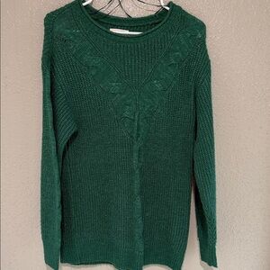 LC Lauren Conrad Forest Green Crew Neck Sweater